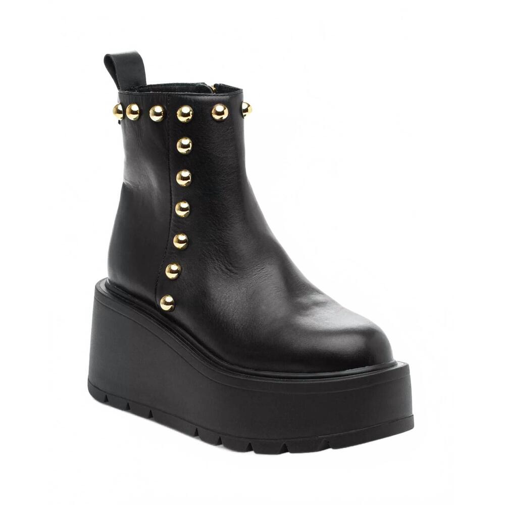 NEW J/SLIDES women's viceroy studded platform booties in black